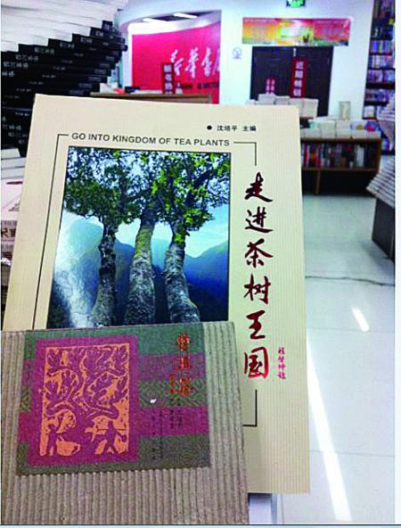 今天上午，記者在普洱市振興大道上的新華書店內(nèi)發(fā)現(xiàn)，沈培平主編的《走進茶樹王國》、《普洱茶連環(huán)畫》兩種書還在售