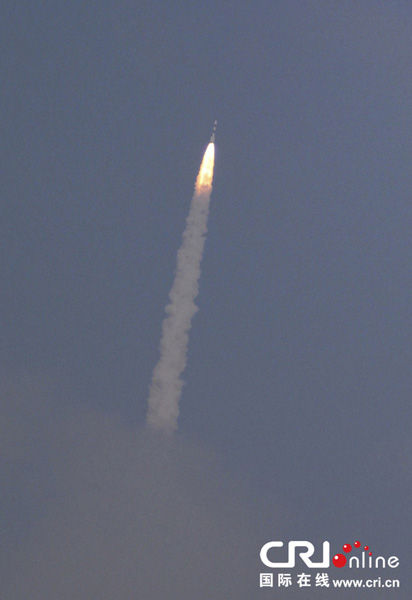 11月5日，在印度斯里赫里戈達(dá)島，極地衛(wèi)星運(yùn)載火箭（PSLV-C25）攜帶印度首枚火星探測器“曼加里