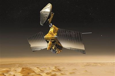 印度火星探測器“曼加里安”號(hào)的模擬圖片