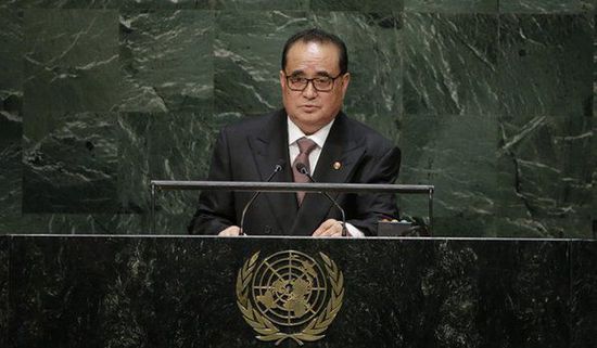 9月27日，朝鮮外相李洙墉在聯(lián)大發(fā)表講話。