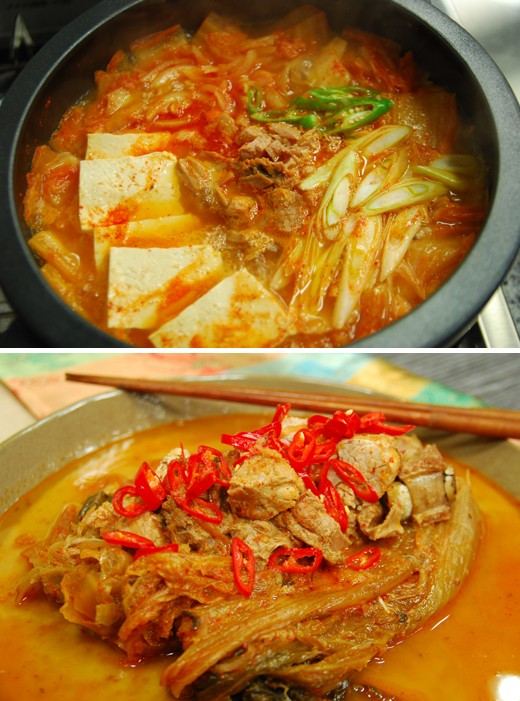　　上圖為金槍魚泡菜湯,下圖為泡菜雜燴湯。