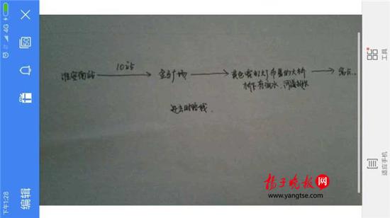 警方根據(jù)這兩張手繪地圖，動用300余人次警力終于將林芳找到。（圖由淮安警方提供）
