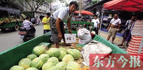 因?yàn)橐估锼?，?lái)鄭州賣瓜的開封瓜農(nóng)姚老漢不但丟錢還丟瓜