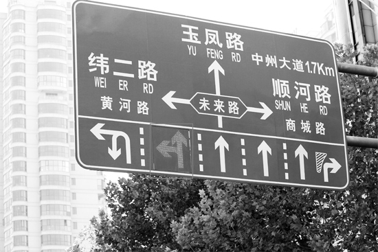 當(dāng)“左轉(zhuǎn)箭頭”指示燈亮?xí)r，可變車(chē)道即為左轉(zhuǎn)車(chē)道，當(dāng)“ 直行箭頭”指示燈亮?xí)r，可變車(chē)道是直行車(chē)道