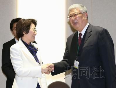 3月15日下午，日本防災(zāi)擔(dān)當(dāng)相山谷惠理子與中國民政部長李立國（右）會談。