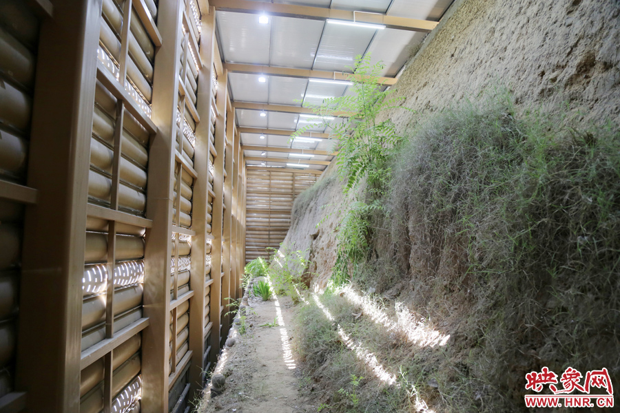 鄭州市商城遺址保護管理處對該節(jié)點1700米城垣兩側(cè)斷面遺址進行保護性設施建設。