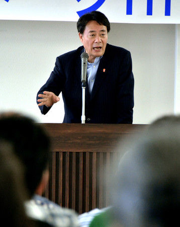 日本民主黨黨首海江田萬里。